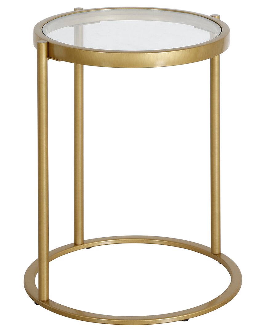 Abraham + Ivy Duxbury 16in Round Side Table In Gold