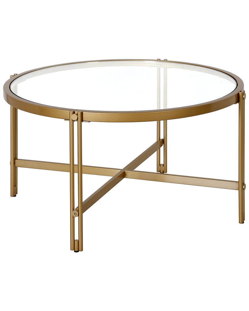 Shop Abraham + Ivy Discontinued  Inez 32in Round Coffee Table In Gold