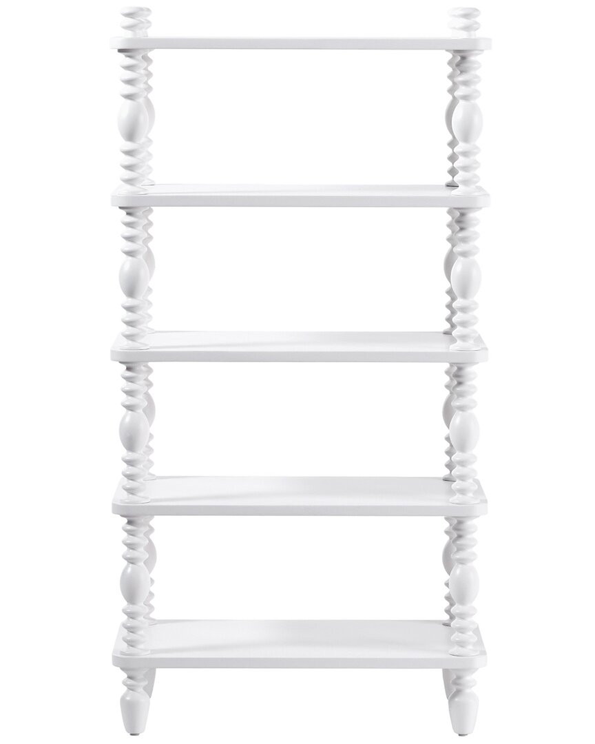 Walker Edison Vivienne  Ez Assembly ™ Premium Solid Wood Spindle  Short Bookshelf In White