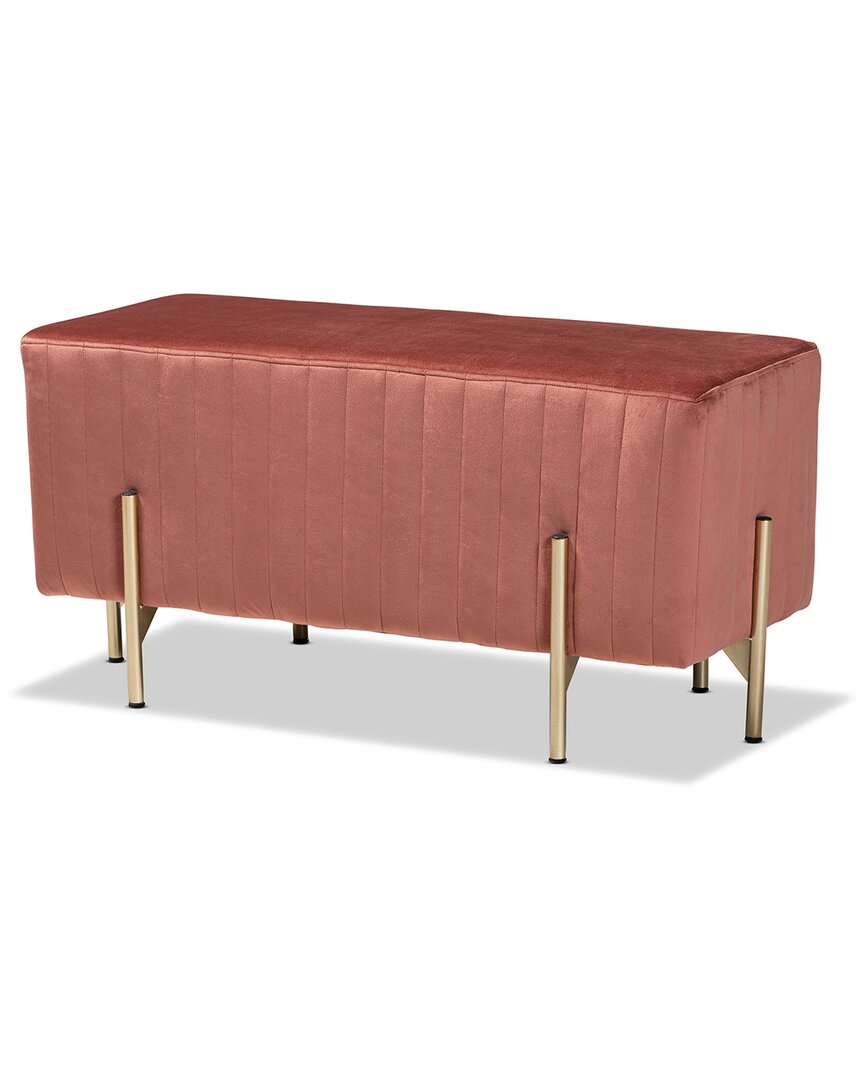 Baxton Studio Helaine Blush Bench Ottoman In Pink
