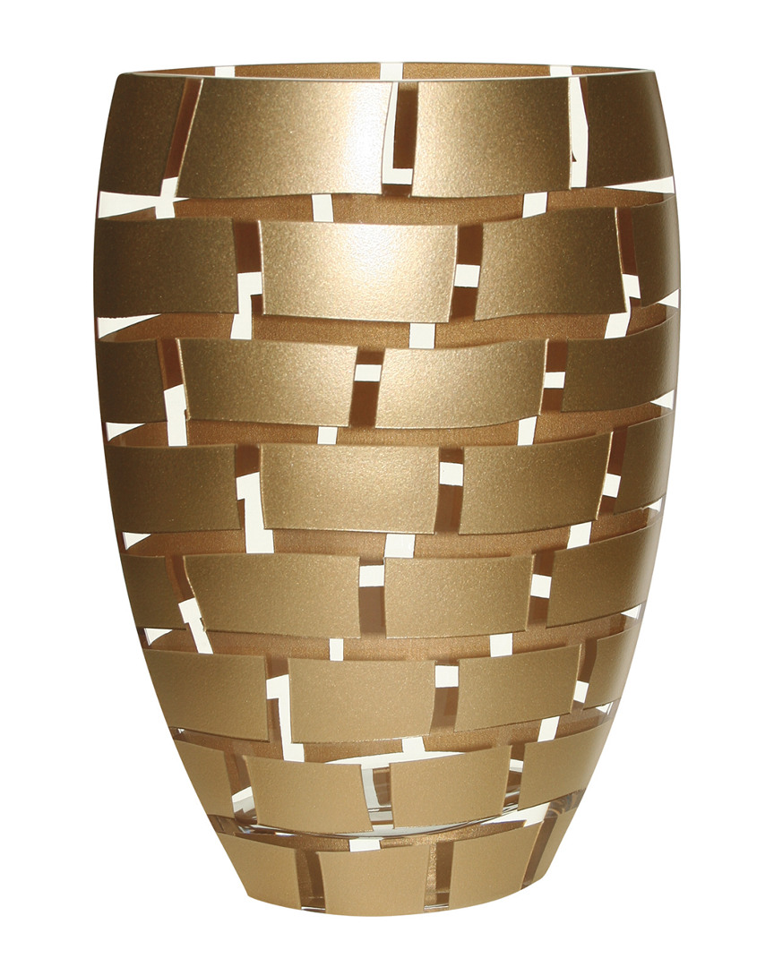 Badash Crystal Gold Wall 12 Inch Vase