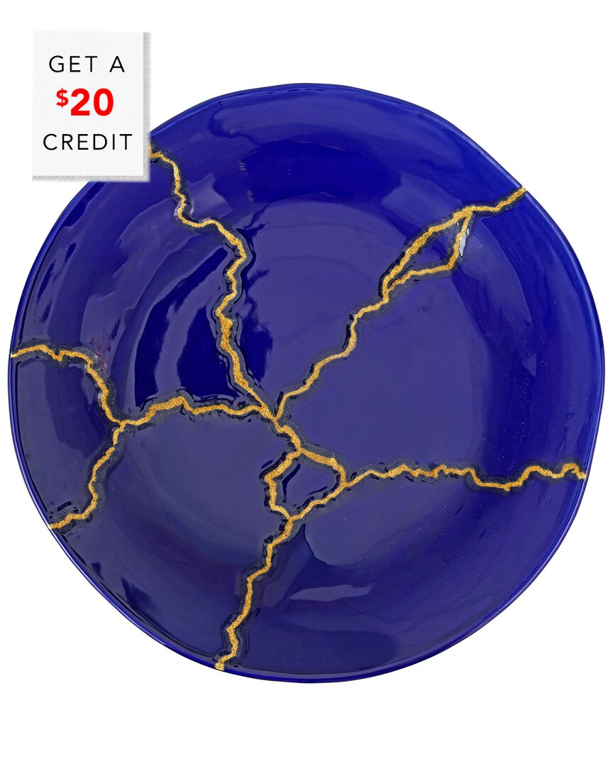 Vietri Storia Round Platter With $20 Credit In Blue