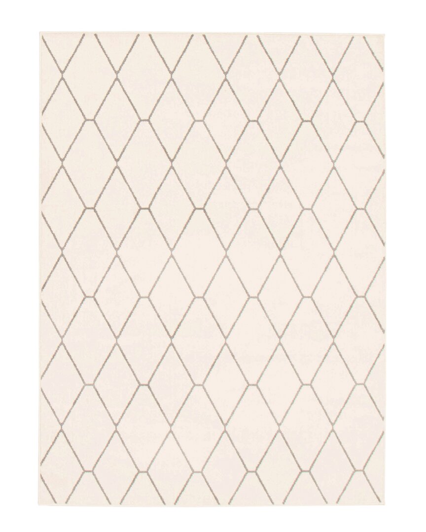 Ecarpet Macy Diamante Contemporary Geometric Rug In White