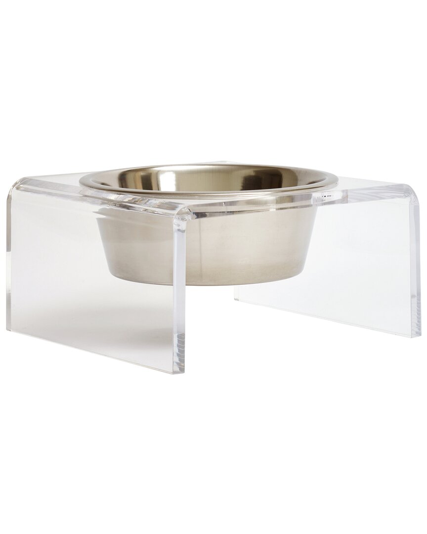 Shop Hiddin Clear Single Bowl Pet Feeder With Silver Bowls