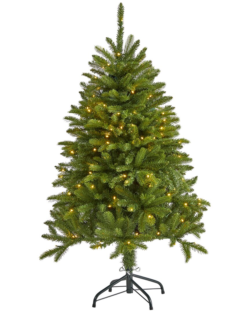 Nearly Natural 4ft. Sierra Spruce Natural Look Artificial Christmas Tree With 150 Clear Led Lights In Green