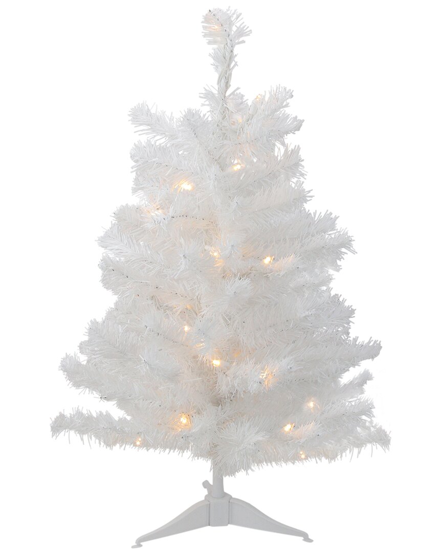 Shop Northern Lights Northlight Pre-lit Snow White Medium Artificial Christmas Tree 2 Ft - Clear Led Lights