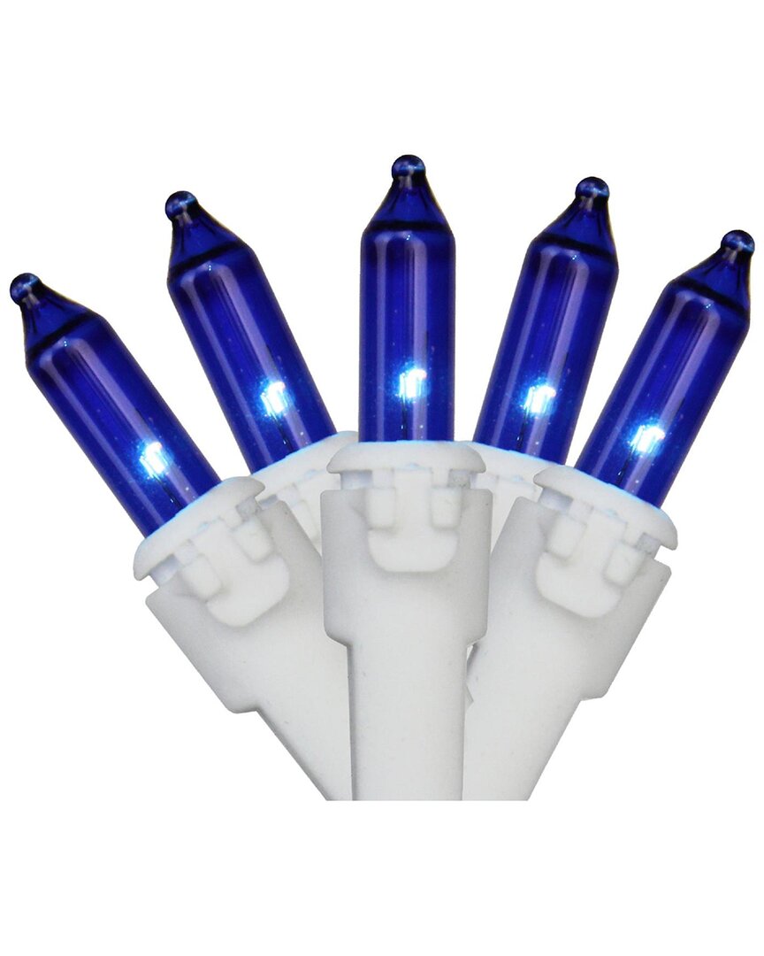 Northern Lights Northlight 100-count Blue Mini Christmas Light Set 20.25ft White Wire In Blue