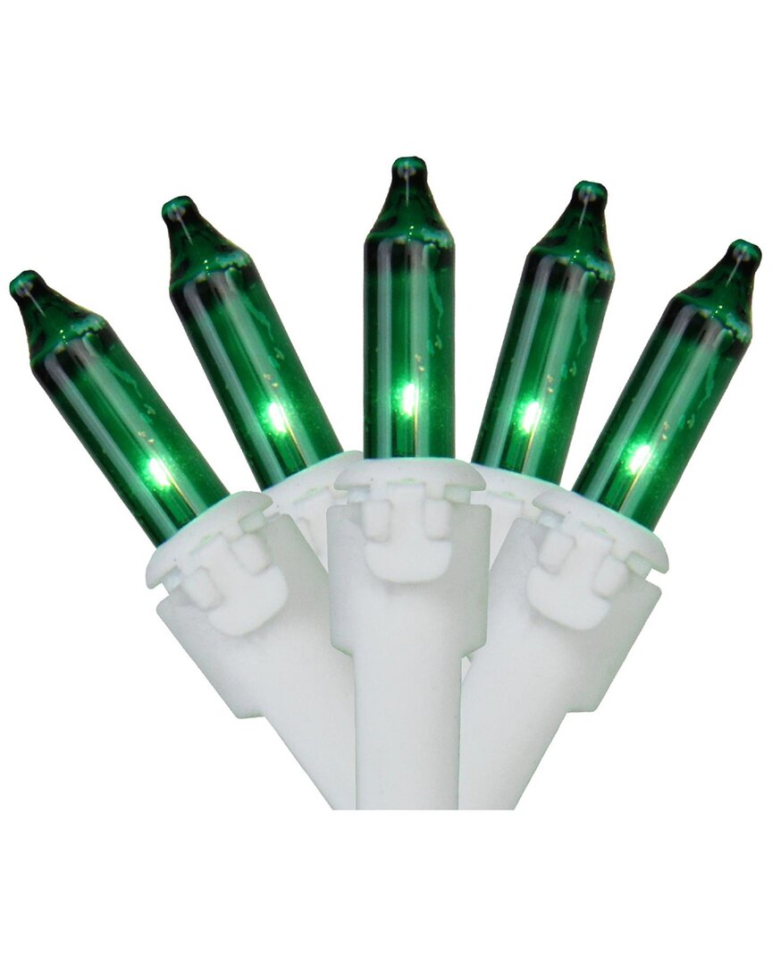 Northern Lights Northlight 100-count Green Mini Christmas Light Set 20.25ft White Wire In Green