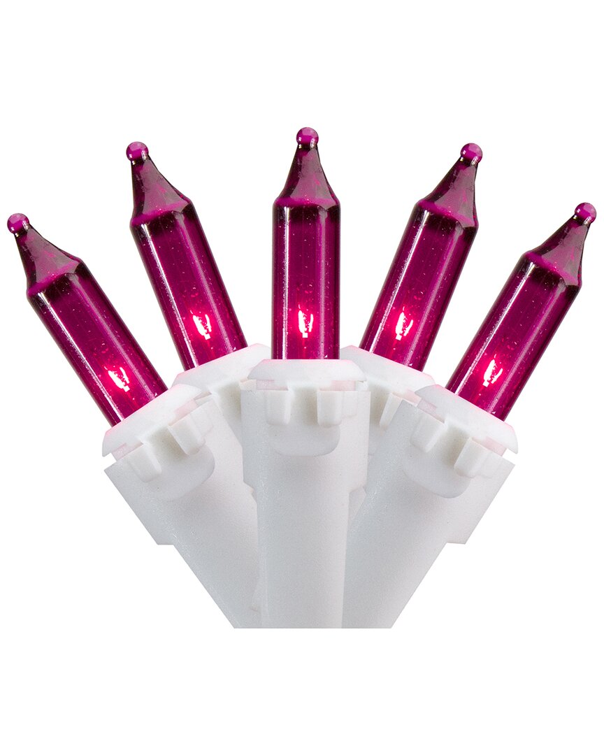 Northern Lights Northlight 100-count Pink Mini Christmas Lights - 20.25ft White Wire In Purple