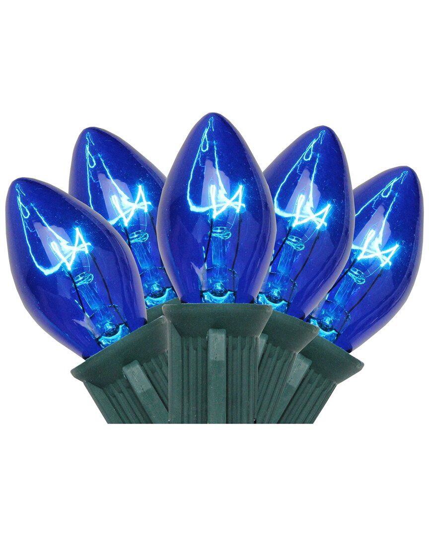 Northern Lights Northlight 25-count Blue C7 Christmas Light Set 24ft Green Wire In Blue