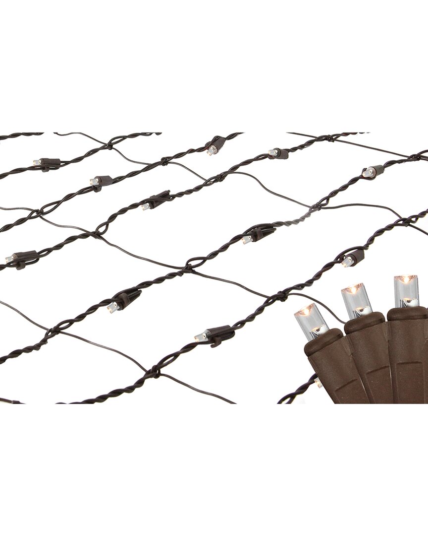 Northern Lights Northlight 2ft X 8ft Clear Led Tree Trunk Wrap Net Style Christmas Lights - Brown Wire In Clear