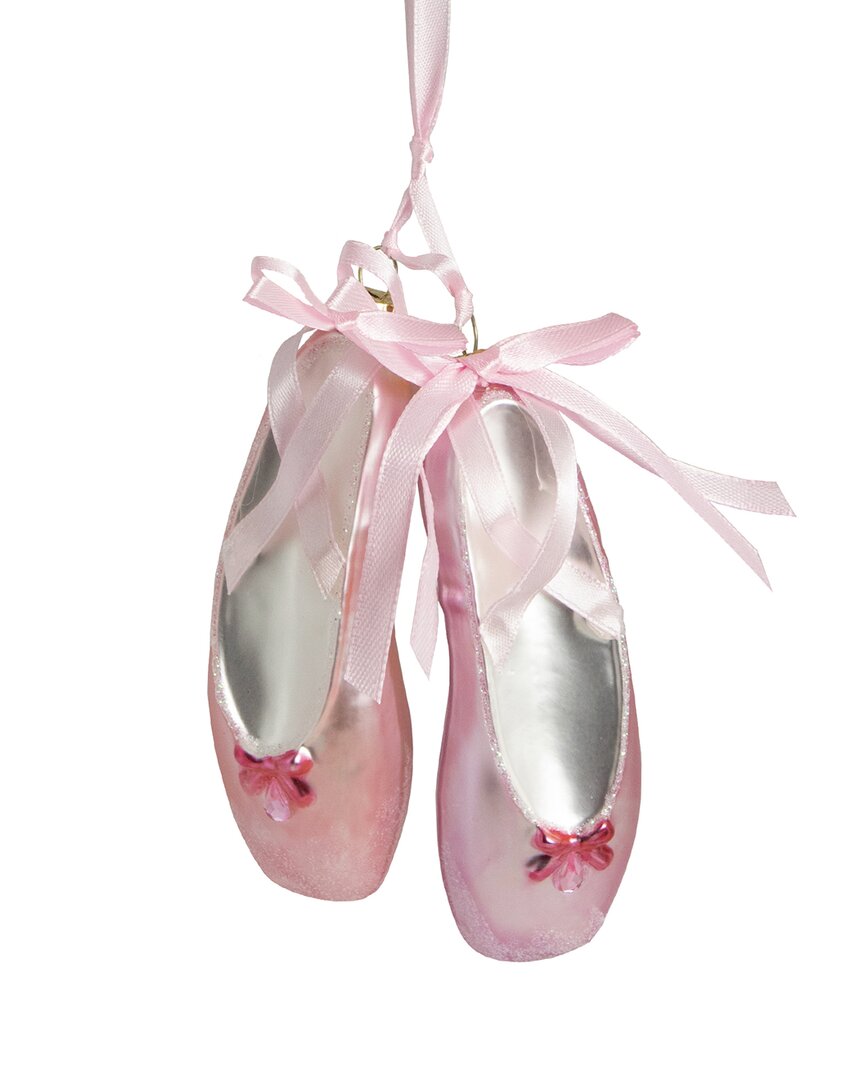 Northern Lights Northlight 4.5in Pink Ballet Slippers Glass Christmas Ornament In Pink