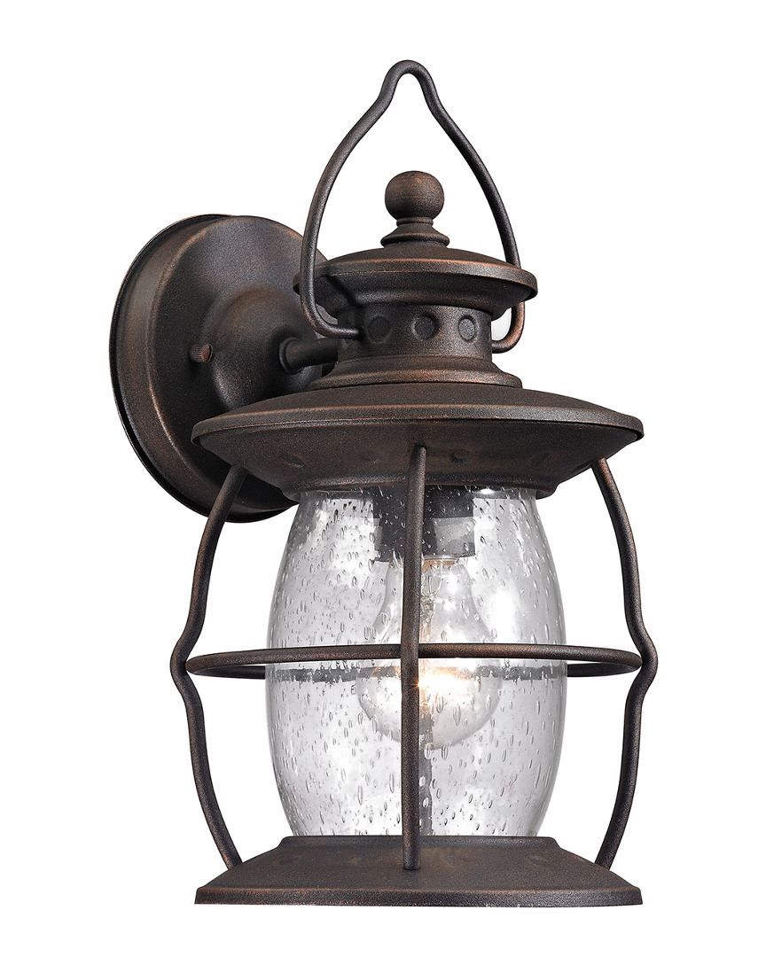 Artistic Home & Lighting Village Lantern 1-light Outdoor Sconce In Brown