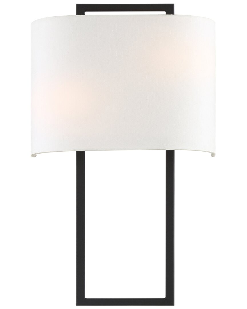 Crystorama Bromley 2 Light Black Forged Wall Mount In Black
