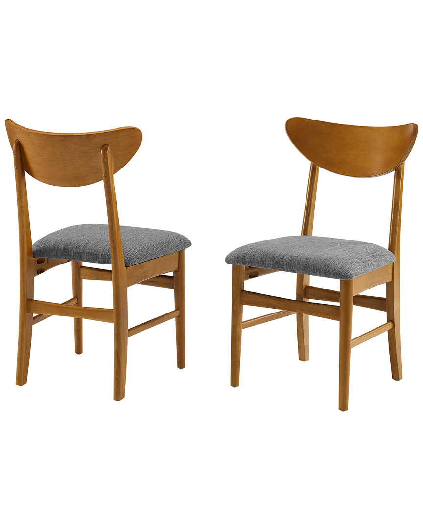 Crosley Landon 2pc Wood Dining Chairs With Upholstered Seat In Acorn
