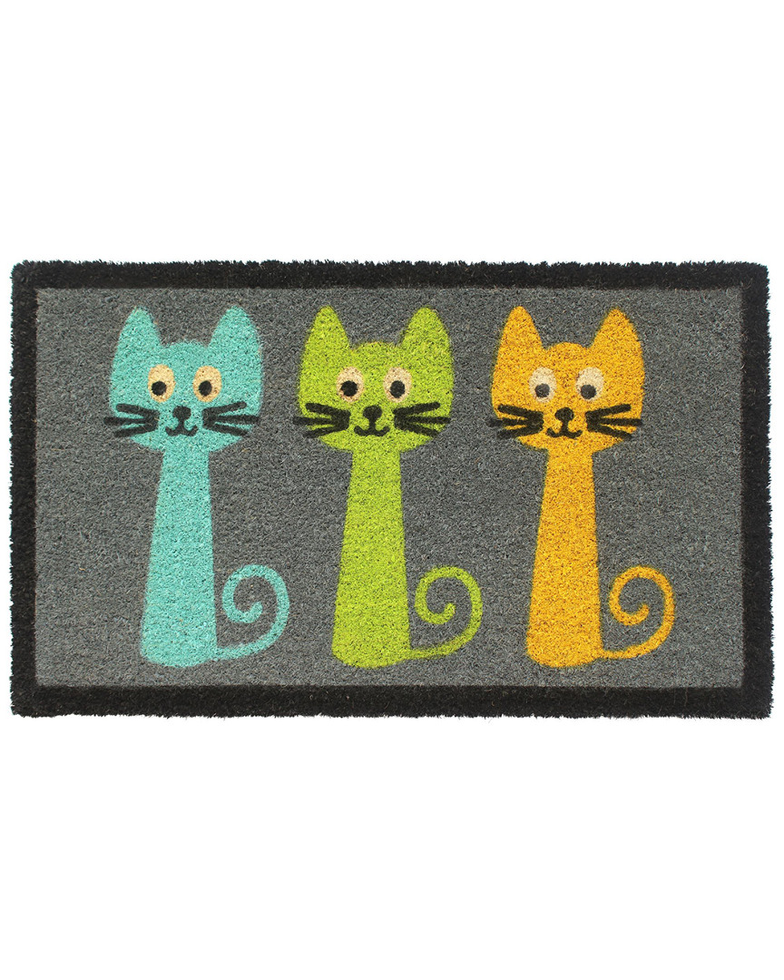 Master Weave Three Cats Coir Doormat