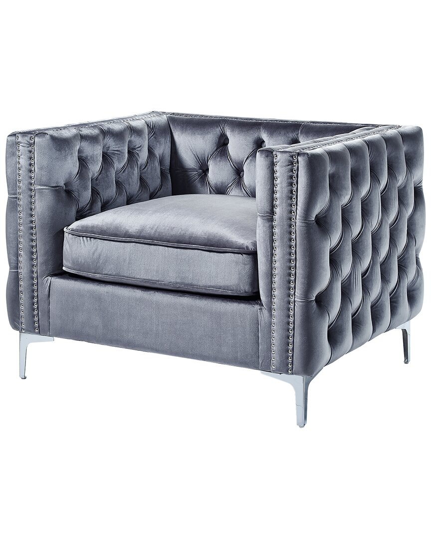 Inspired Home Dnu  Alison Club Chair In Grey