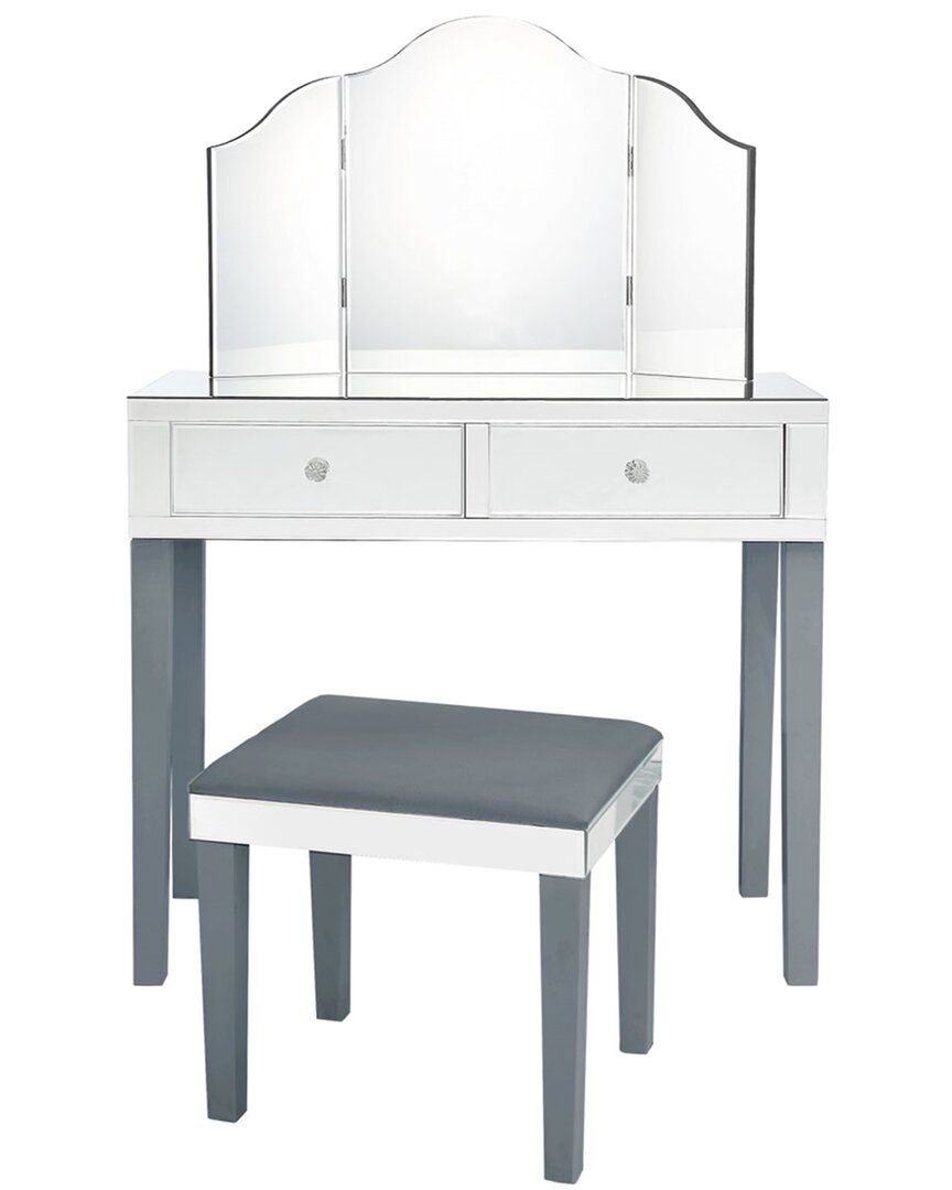 Inspired Home Dnu  Giselle Vanity In Grey