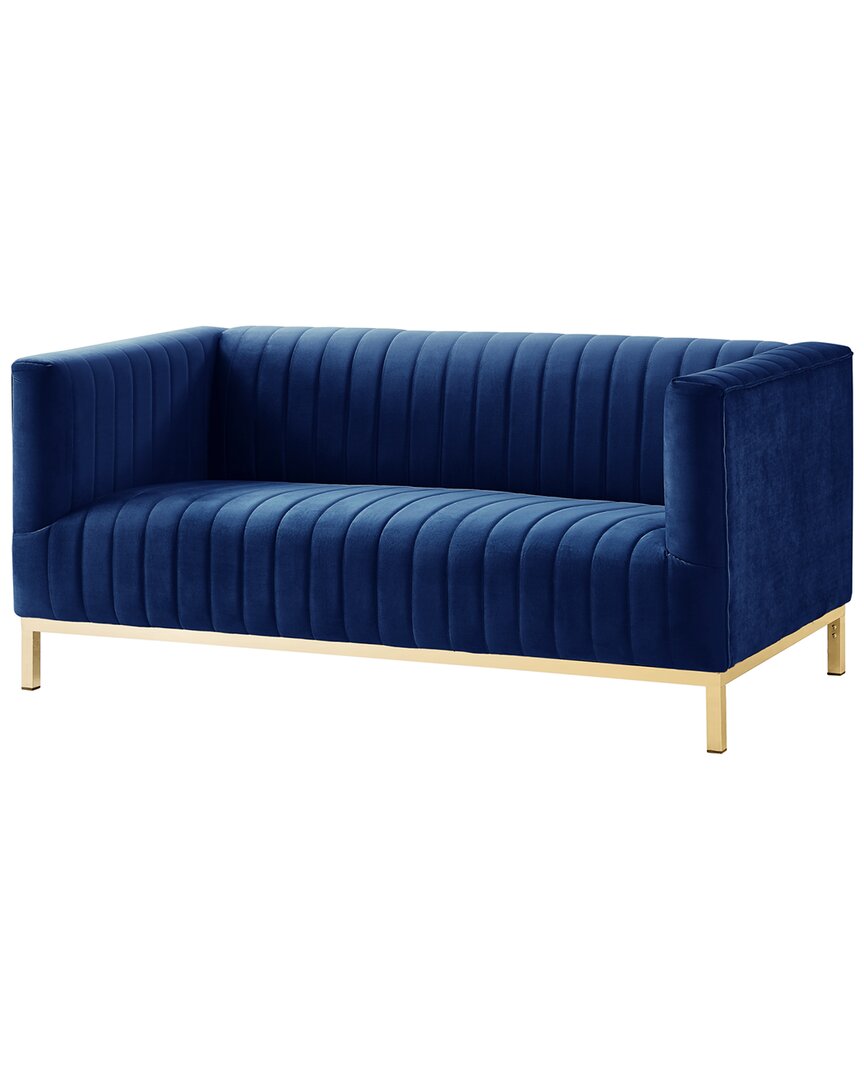 Inspired Home Dnu  Sean Loveseat In Blue