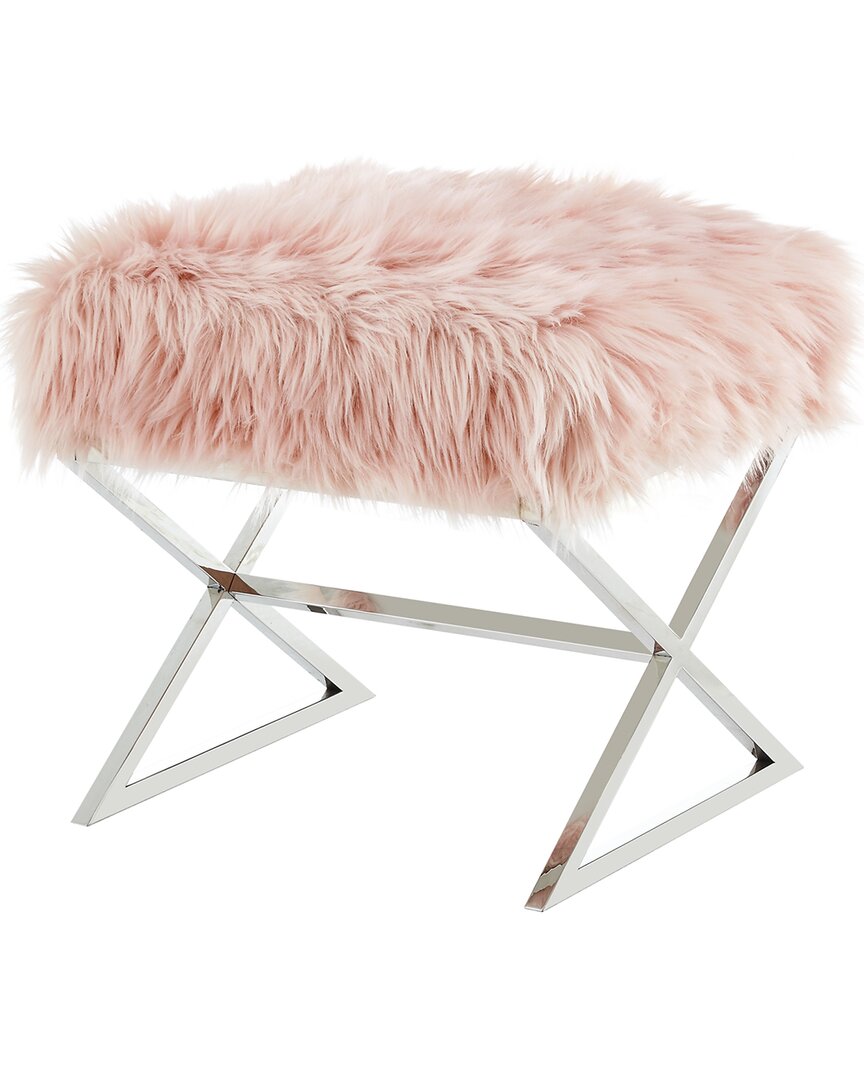 Inspired Home Dnu  Aurora Ottoman In Pink