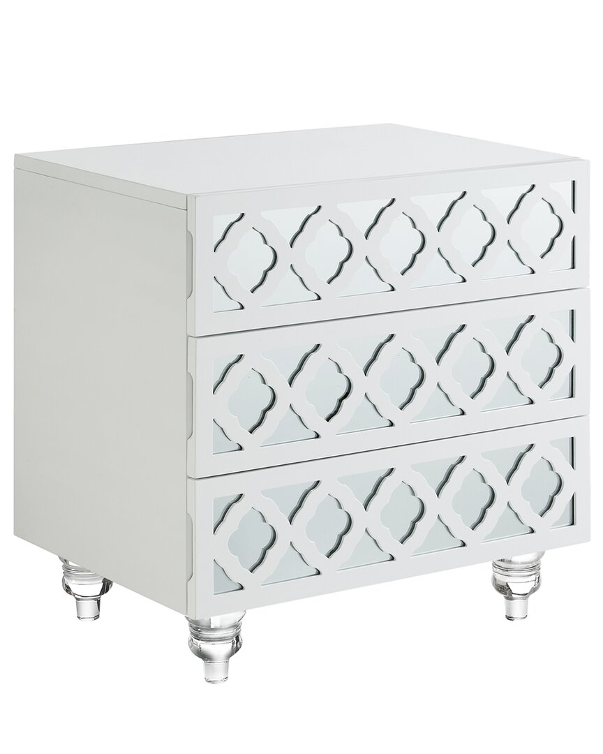 Inspired Home Billie Side Table In White