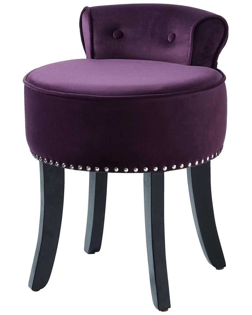 Inspired Home Odion Vanity Stool In Purple