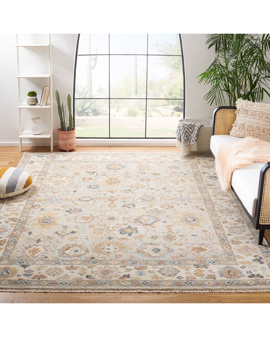 Safavieh Samarkand Hand Knotted Wool-blend Rug In Grey