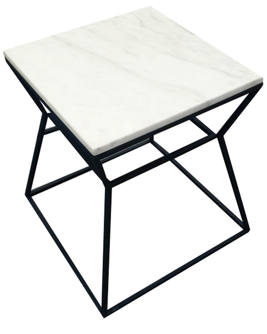 PANGEA HOME PANGEA HOME GEO SIDE TABLE FRAME WITH MARBEL TOP