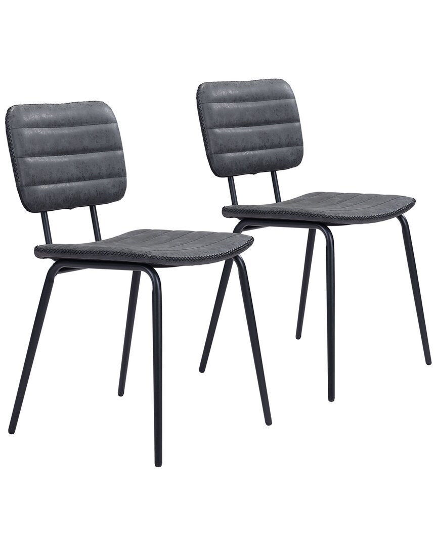 Zuo Modern Boston Dining Chair (set Of 2) In Black