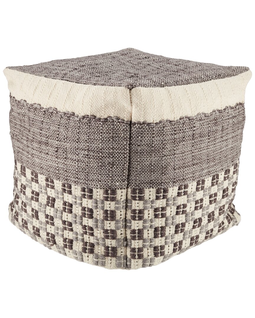 Jaipur Living Seaton Indoor/ Outdoor Cuboid Pouf In Gray