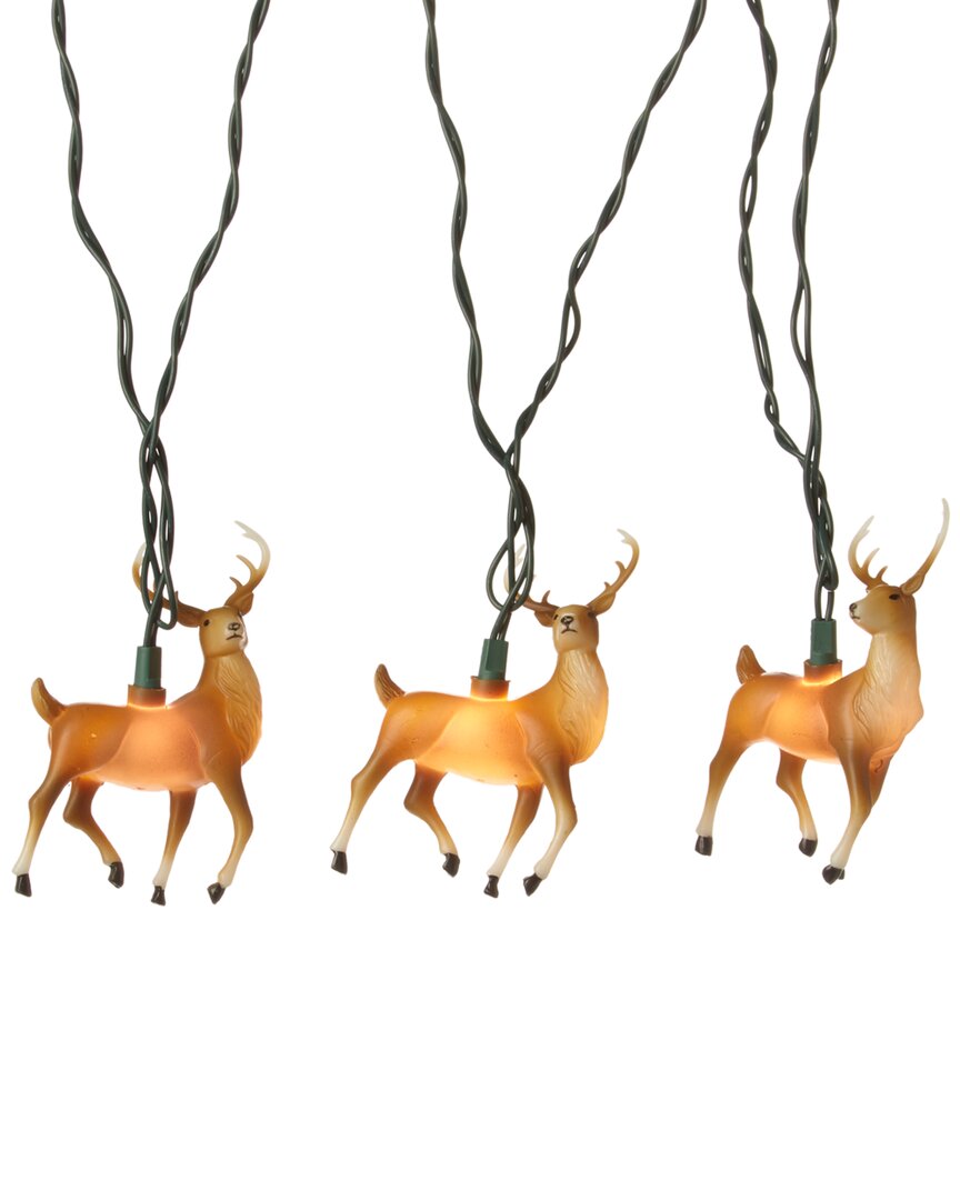 Kurt Adler 10-light 4.5in Plastic Reindeer Light Set