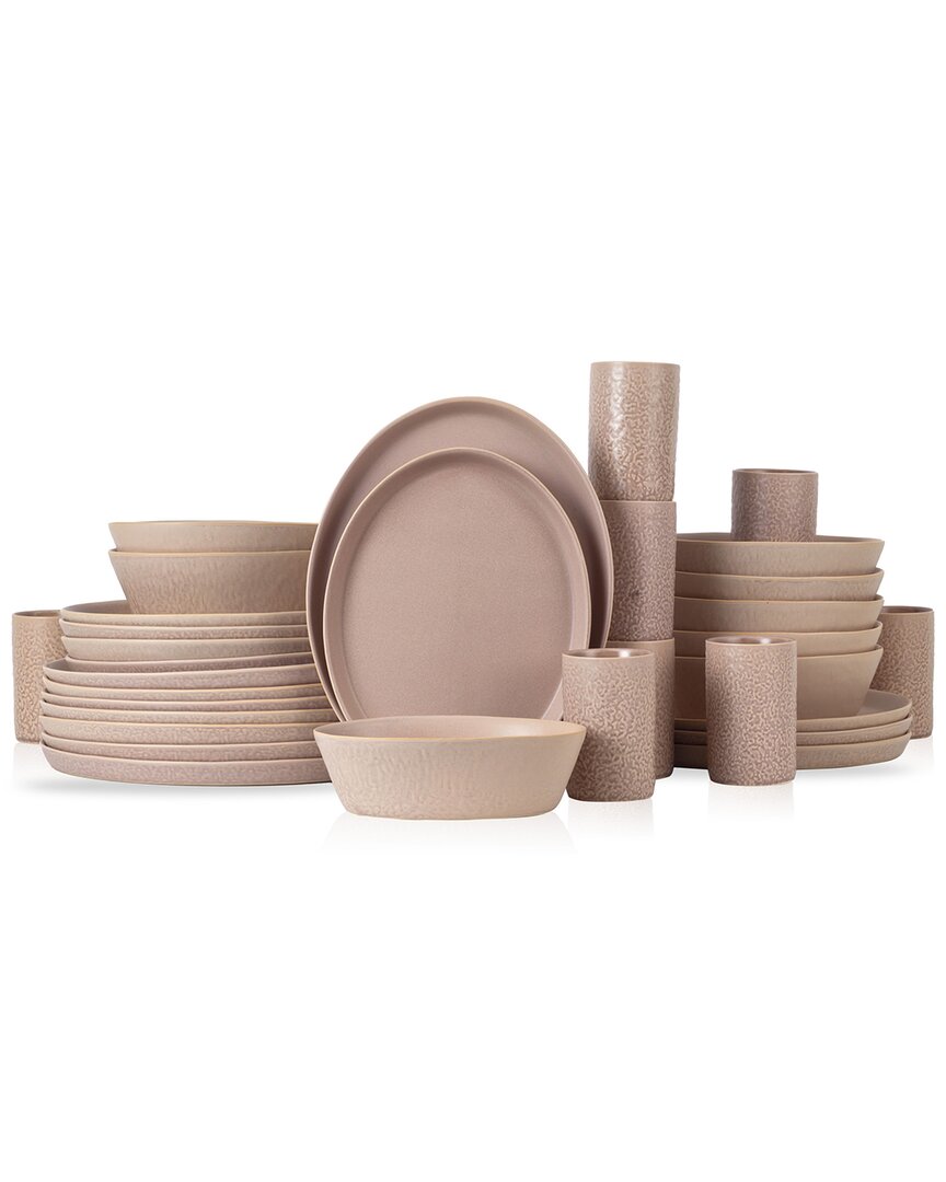 Stone By Mercer Project Stone Lain By Mercer Project Katachi 32pc Stoneware Dinnerware Set In Nude