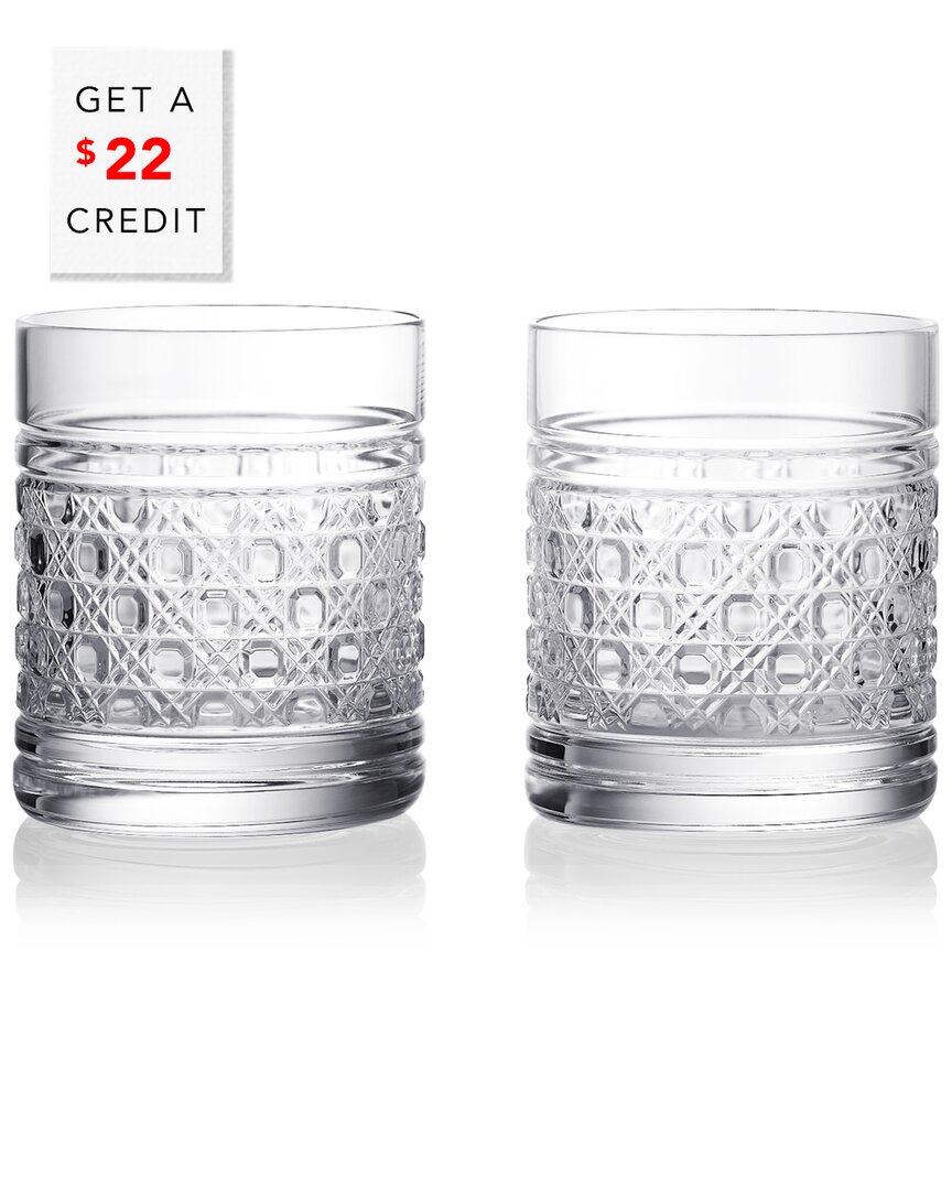 Waterford Set Of 2 Opulence Tumblers With $22 Credit In Transparent
