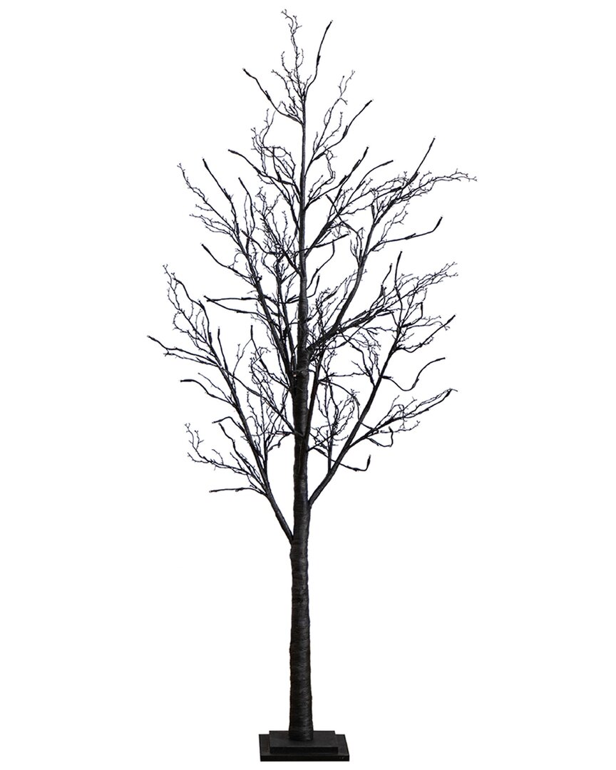 Nearly Natural 6ft. Pre-lit Halloween Black Twig Artificial Fall