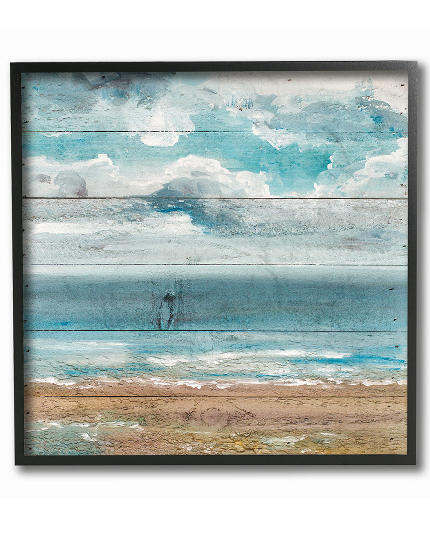 Stupell Ocean View Painted Planked Look By Molly Susan Strong Framed Art