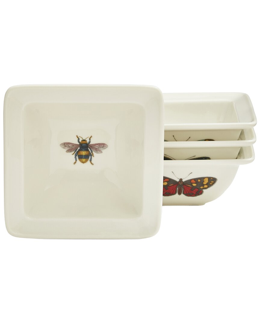 Portmeirion Set Of 4 Botanic Garden Harmony Square Dishes In Neutral