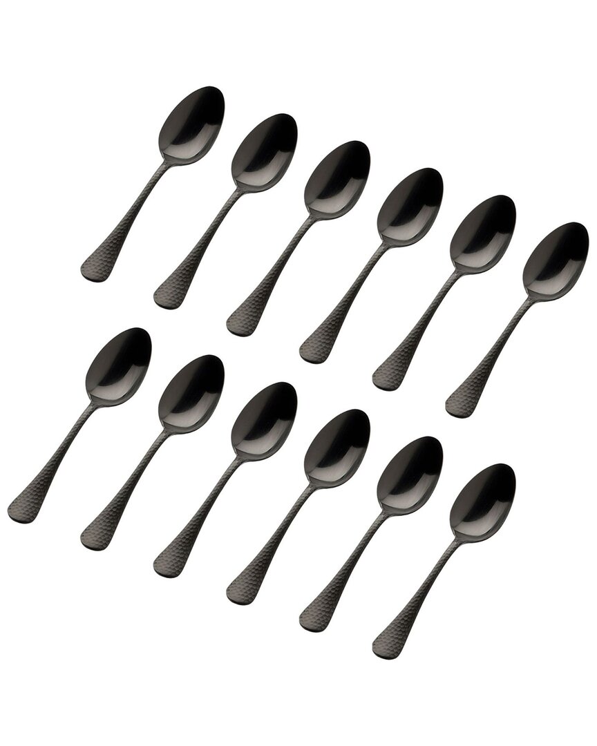 Godinger Set Of 12 Salem Matte Black 18/0 Stainless Steel Teaspoon