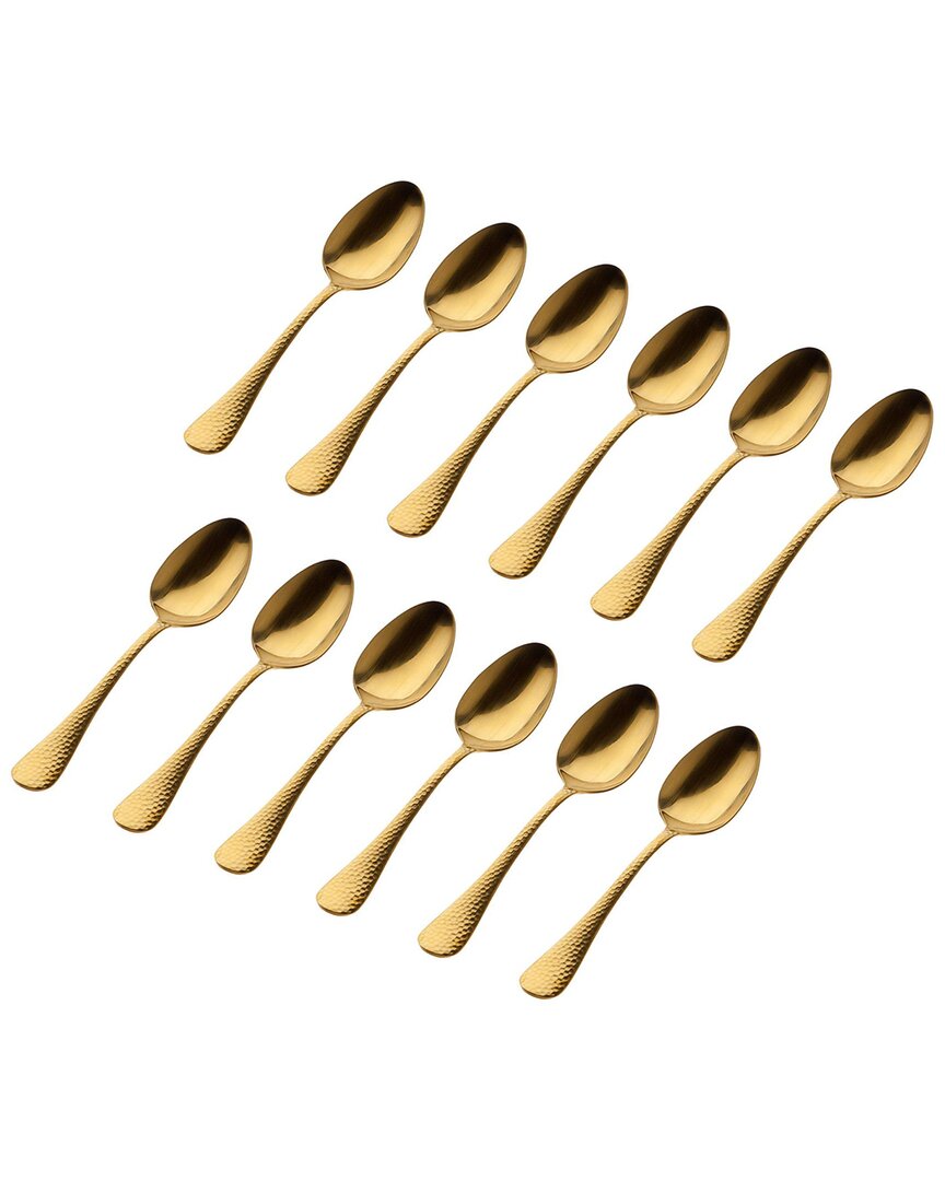 Godinger Set Of 12 Salem Matte Gold 18/0 Stainless Steel Tablespoon