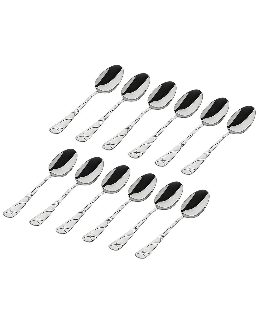 Godinger Set Of 12 Olympia Sandblasted 18/0 Stainless Steel Teaspoon