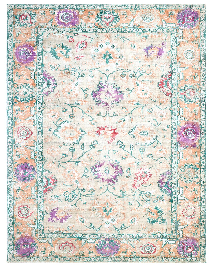 Solo Rugs Ithica Contemporary Floral Hand-loomed Wool-blend Area Rug In Beige