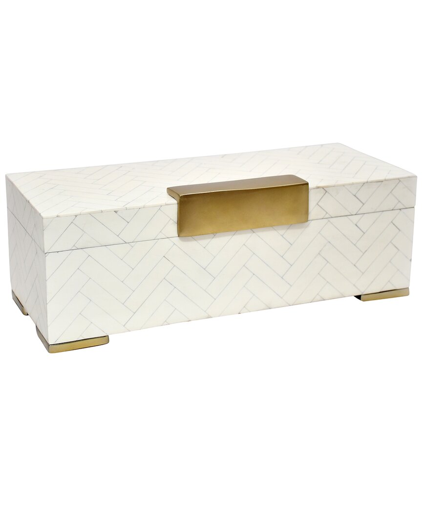 Sagebrook Home Elevarre Carley Resin Box In Ivory