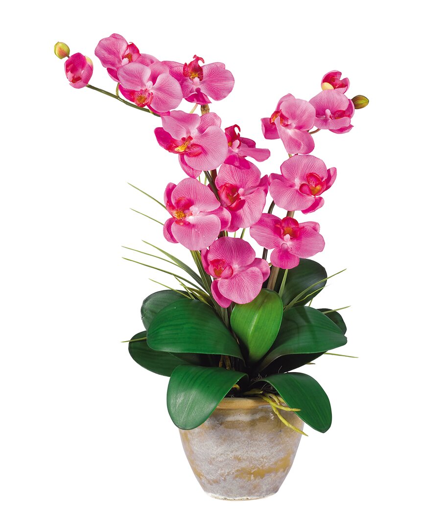 Nearly Natural Double Phalaenopsis Silk Orchid Flower Arrangement In Pink