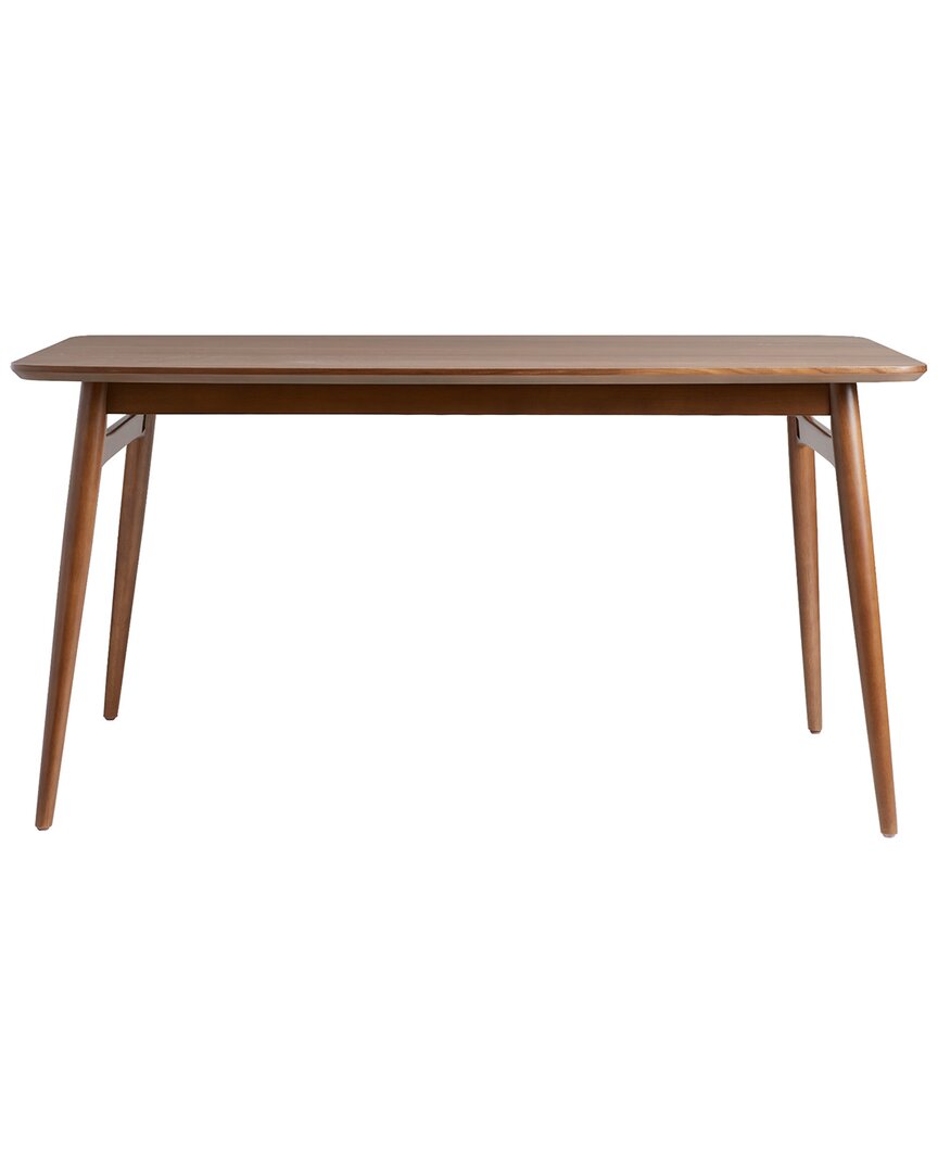 Shop Walker Edison Mid-century 59in Modern Wood Tapered Legs Dining Table In Brown