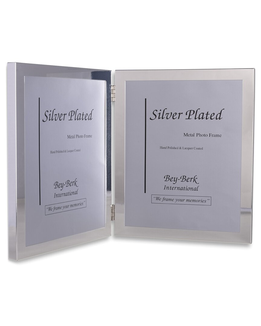 Bey-berk Clement Silver Plated Double 8x10 Frame
