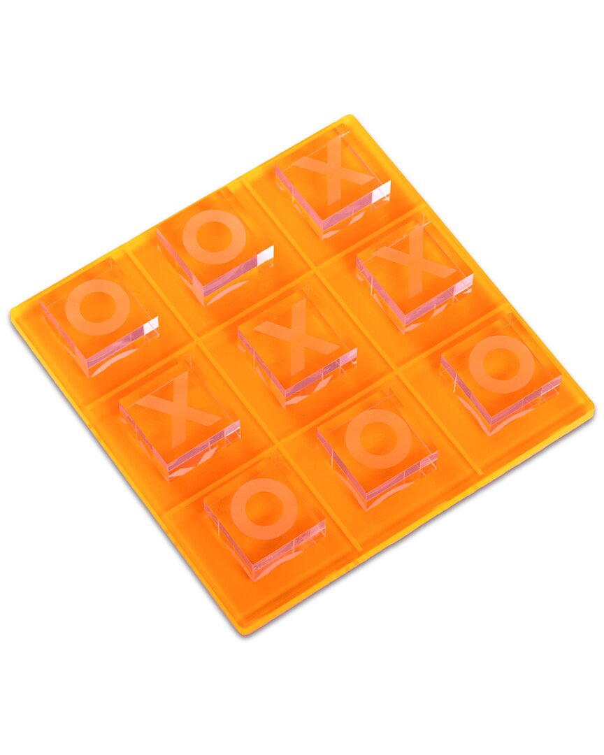 Bey-berk Vince Acrylic Tic Tac Toe In Orange