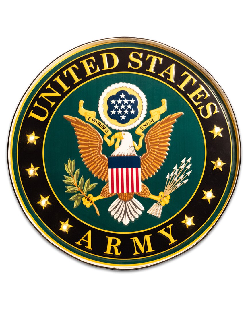 Bey-berk Us Army Sign- Round With Lights In Black