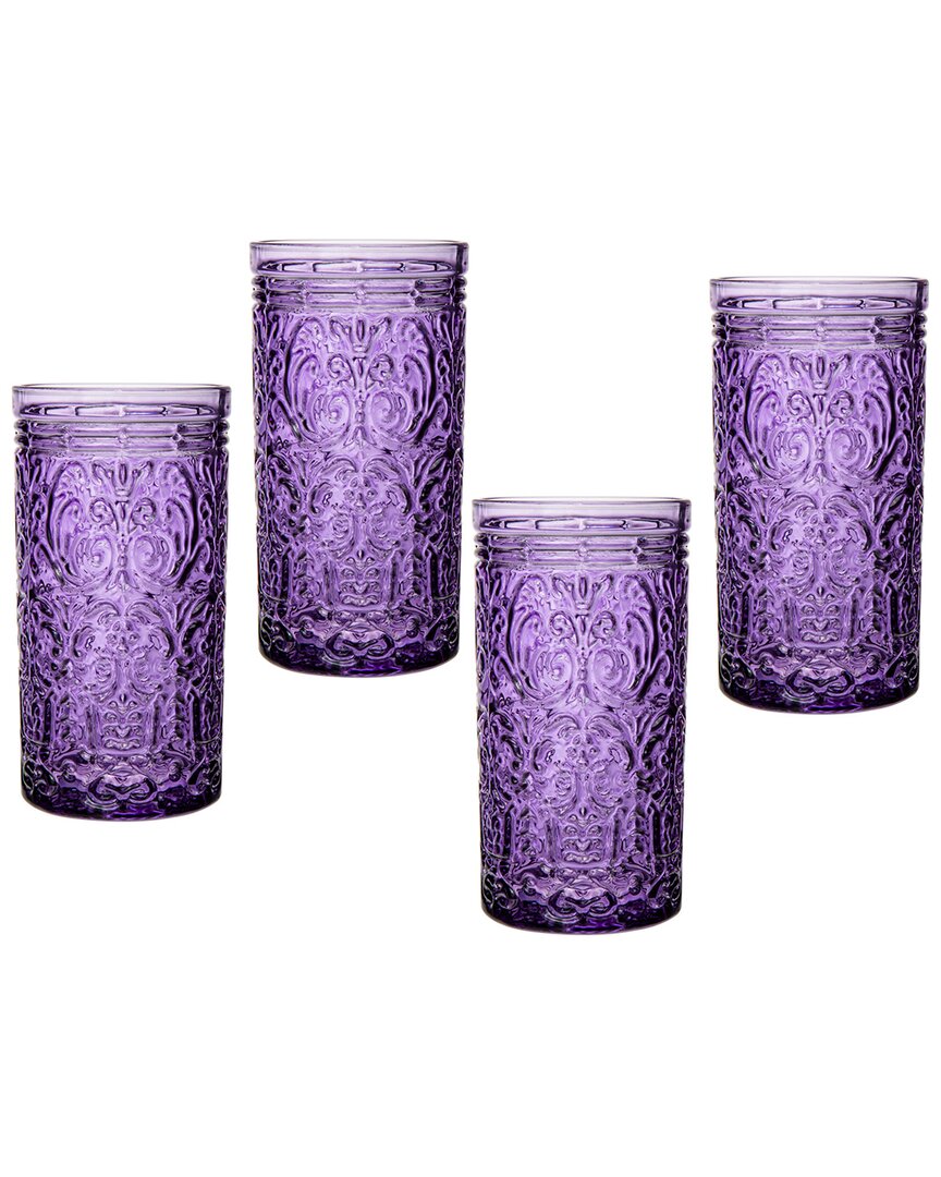 Godinger Jax Highball Glasses, Set Of 4 In Grape