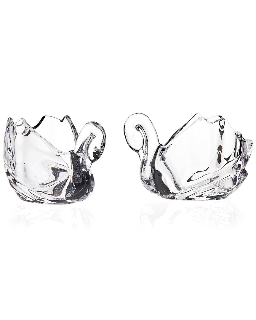 Shop Godinger Swan Votive Crystal Holder Pairs In Clear