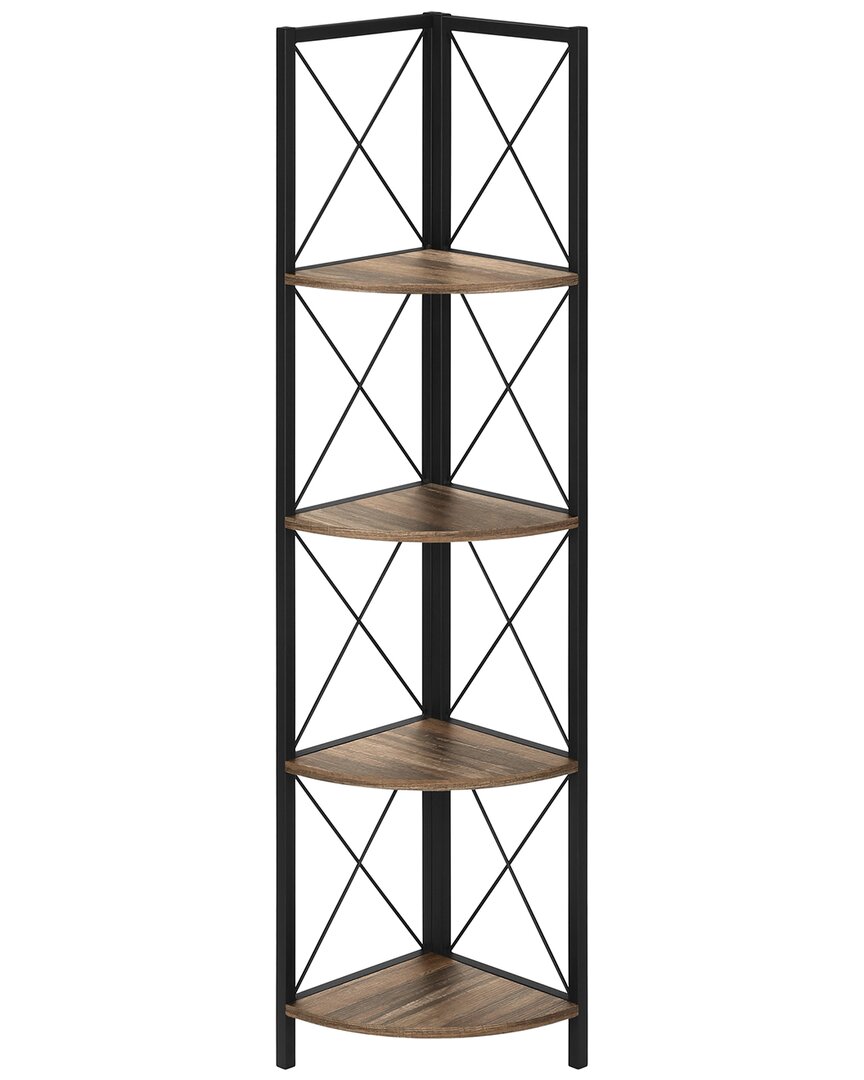 Monarch Specialties 4-tier 60in Corner Etagere In Brown