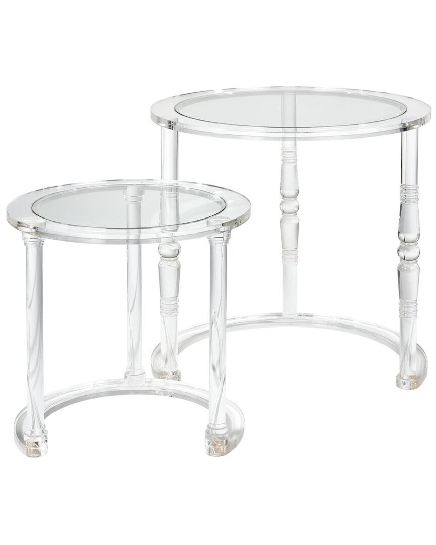 Artistic Home & Lighting Artistic Home Set Of 2 Jacobs Nesting Tables In Clear